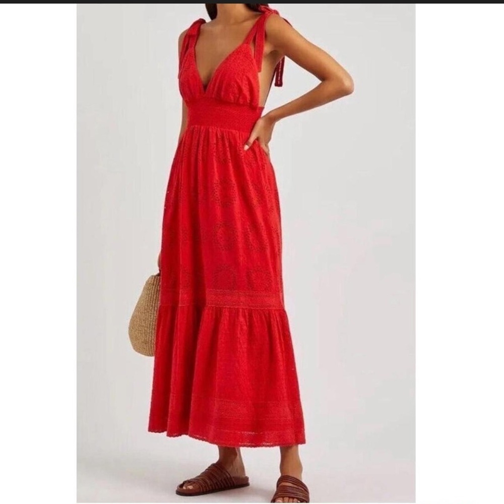 Alice + Olivia Levine smocked Eyelet dress sz 8